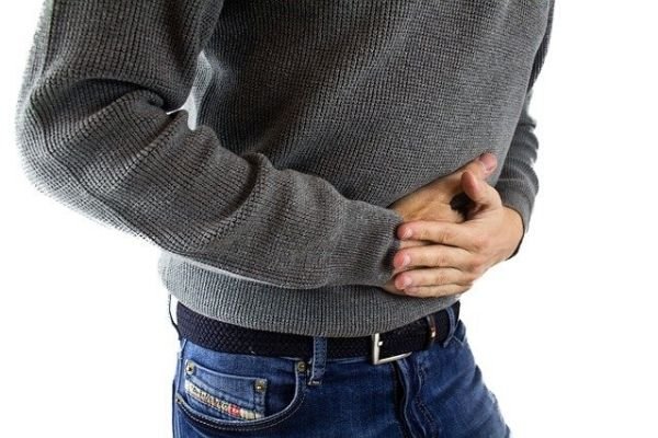 man with stomach pain