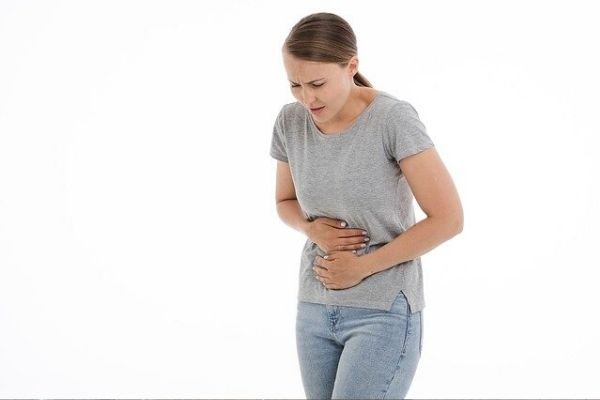 woman with stomach pain