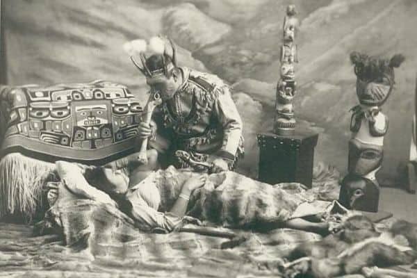 Native American Shaman Performing Healing Ritual