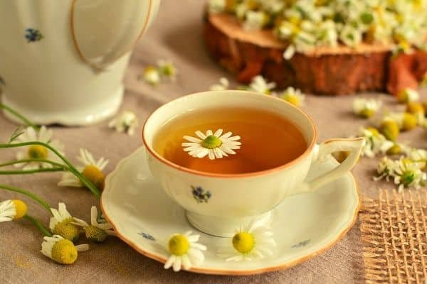 a cup of chamomile tea