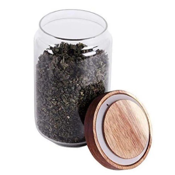 Leaves and Trees Glass Tea Canister