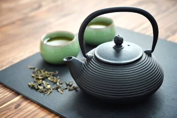 Tea Pot Rice Purple, japanese cast iron - Midorinoshima