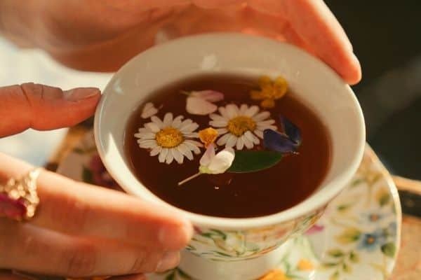 a cup of chamomile tea