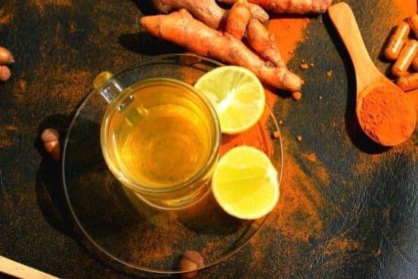 a cup of turmeric tea