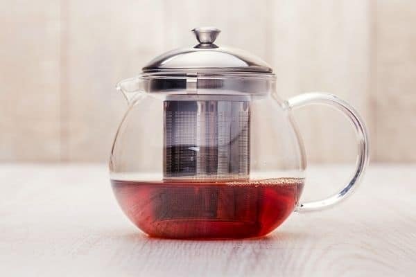 glass teapot with infuser