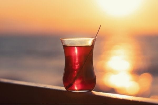 black tea sunset