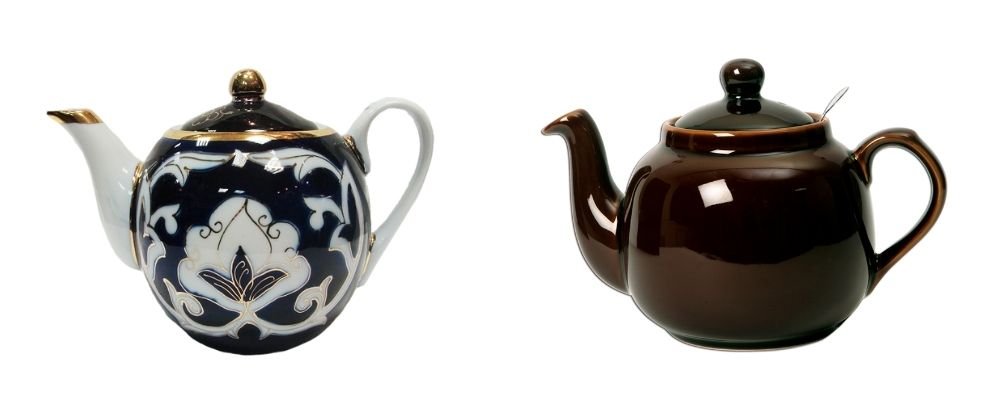 porcelain and ceramic teapots