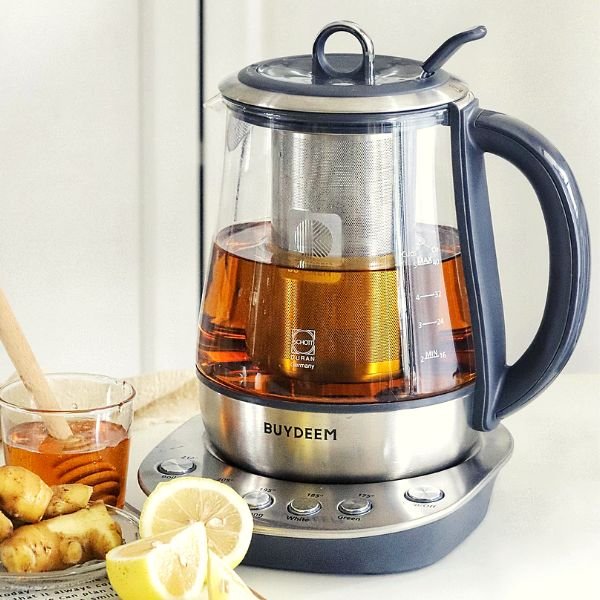 electric tea kettle with infuser