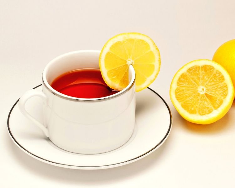 black tea with fresh lemon