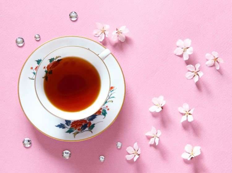cherry blossom tea in a cup