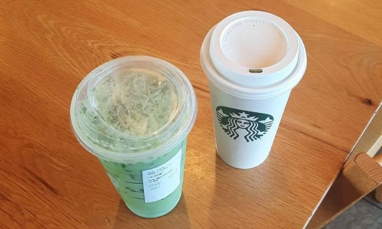 Starbucks hot and iced matcha latte