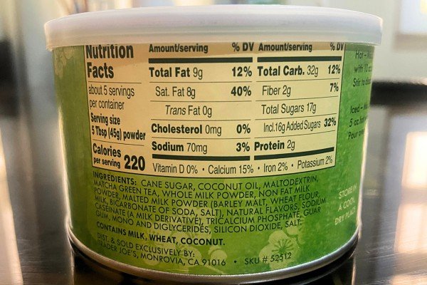 Trader Joe’s Matcha Latte Nutrition Facts and Ingredients