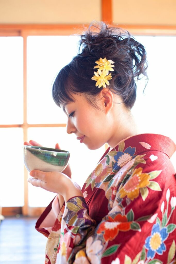 Japanese woman tea ceremony