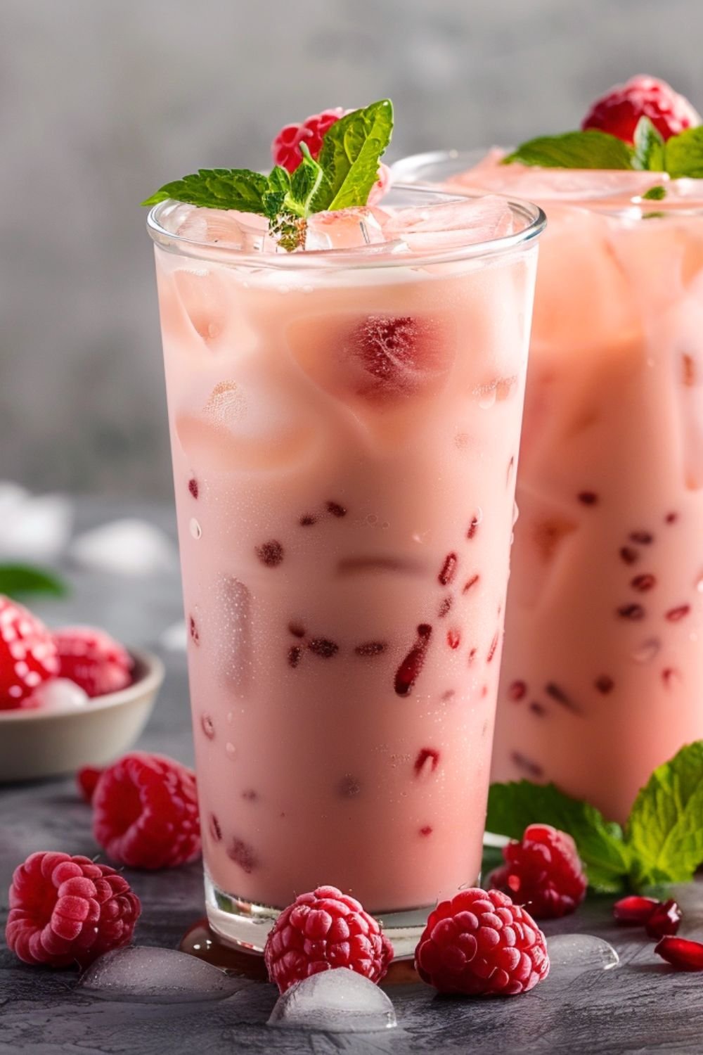 Iced Raspberry Leaf Milk Tea