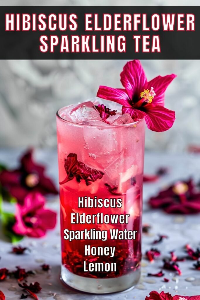 Hibiscus Elderflower Sparkling Tea - Healthy & Refreshing!