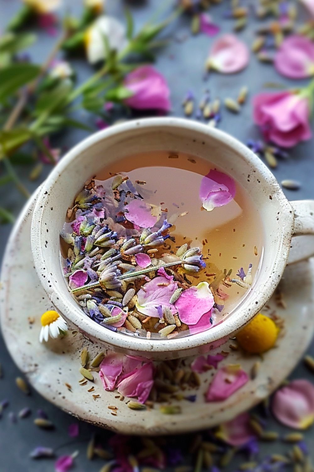 Lavender, Rose Petals, and Chamomile tea
