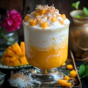 Mango Milk Tea with Vanilla Cold Foam