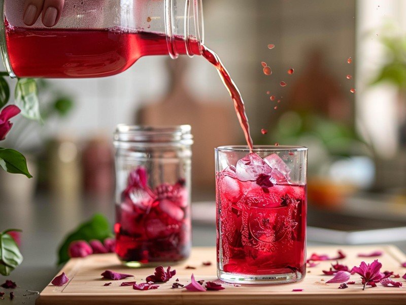 iced hibiscus tea concentrate