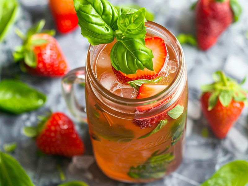 Strawberry Basil Iced Tea