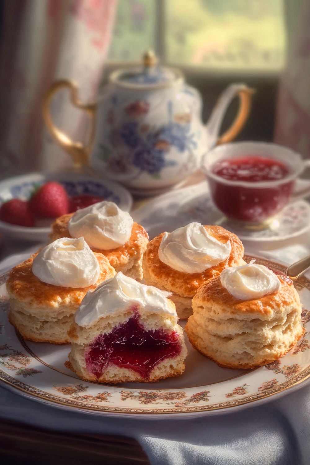 English Scones with Clotted Cream and Jam