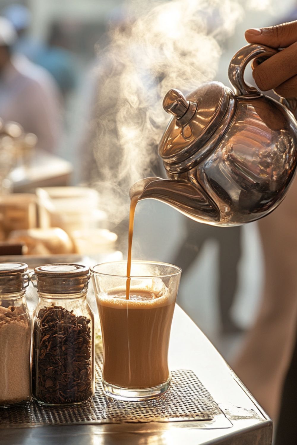 Dubai street stall selling karak chai