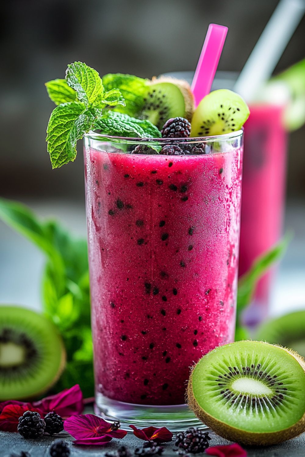 Kiwi Hibiscus Tea Smoothie